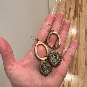 Aureus and argent banana republic real fools gold pyrite earrings